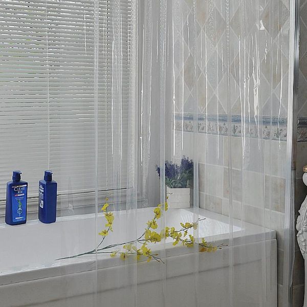 

shower curtains peva with magnets waterproof transparent curtain easy install washable home mildewproof rust resistant holes 12 hooks