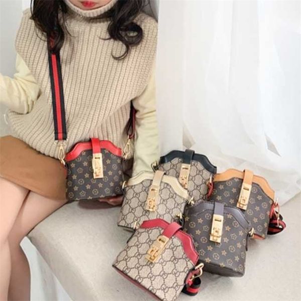 

vintage retro crossbody shoulder bag kids toddler girls fanny pack chain bags leather organizer purse zipper pockets cross body handbag pouc, Black