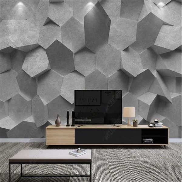 

wallpapers modern atmospheric nordic mural three-dimensional gray geometric wallpaper for living room sofa background wall paper home decor