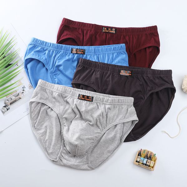 

zhongshan underpants solid color simple breathable elastic pants comfortable cotton men's briefs, Black;white
