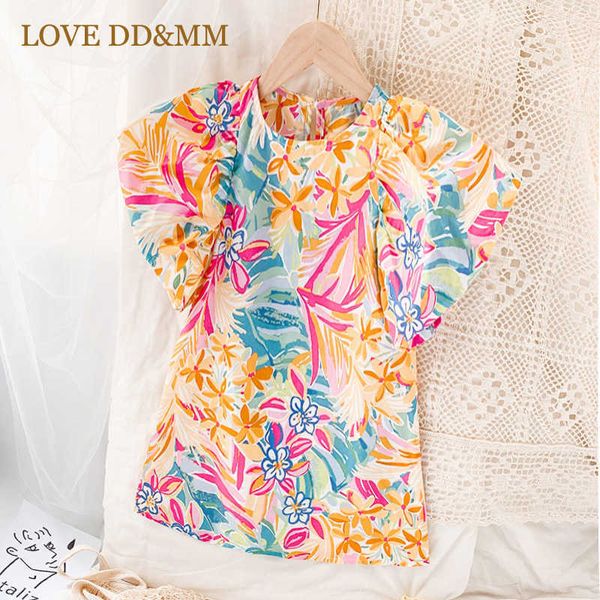 

love dd&mm girls clothing dresses fashion summer girl puff sleeve camouflage flower dress for baby costumes 210715, Red;yellow