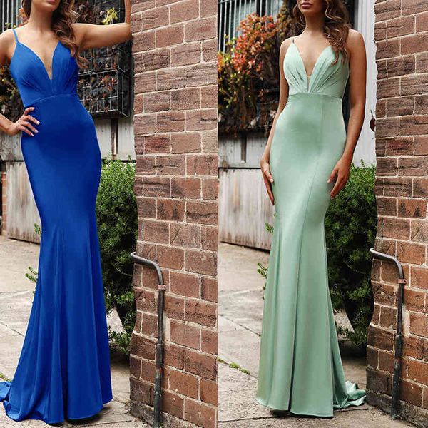 

party dresses royal blue satin prom dress for formal full length spaghetti straps backless evening vestidos de noche slim robe jlnx, White;black