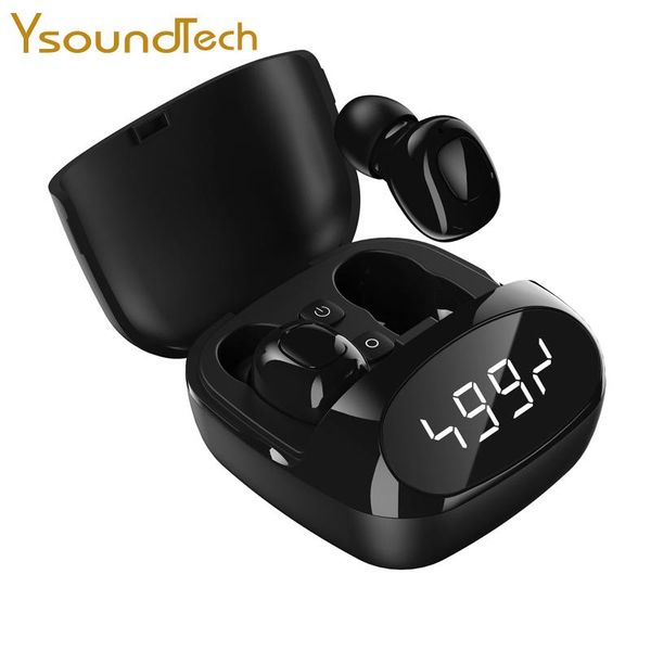 

clock display tws wireless earphone headset 3d surround sound headphone gaming music earbuds waterproof earpiece cell phone earpho earphones