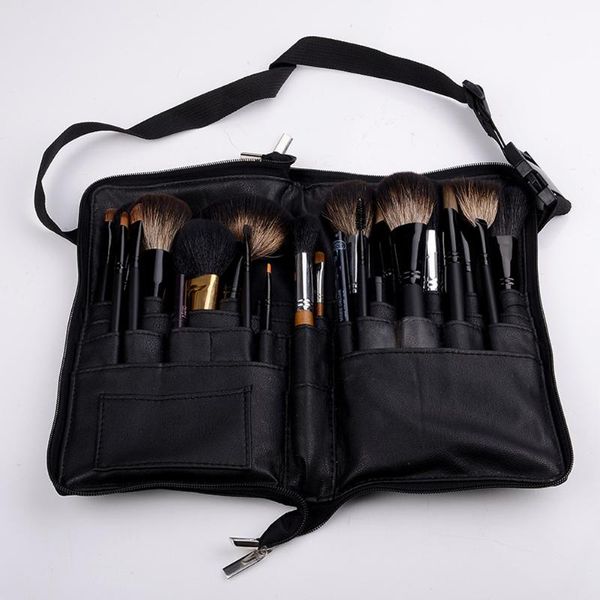 

storage bags durable 32pcs soft makeup brushes cosmetic pockets leather case artificial make up protector fold tools