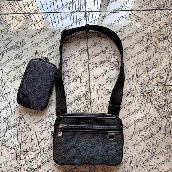 

0018 postman bag double crossbody bags black design is easy to carry small ba g can be removed