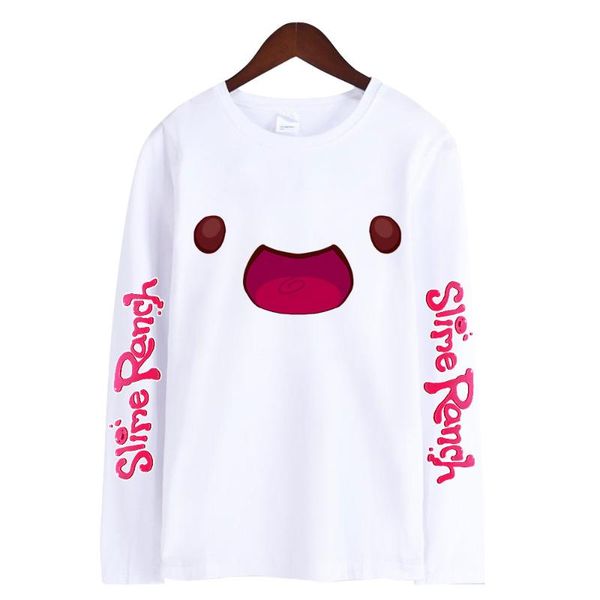 

men's t-shirts anime slime rancher shirt crew neck women long sleeve tshirt harajuku streetshirt simulation game fashion clothes, White;black