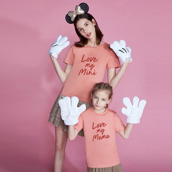 

family matching outfits summer love my mother and daughter wear children's short-sleeved t-shirt mom girl fashion trend, Blue