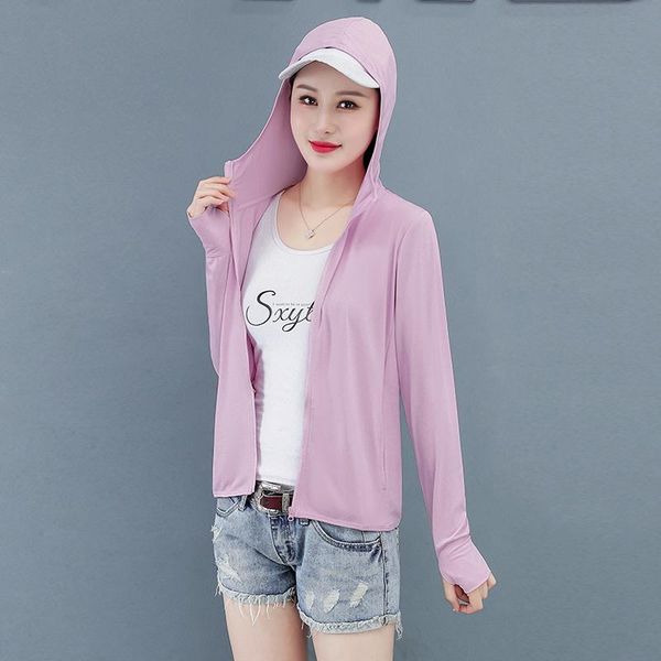 

women's trench coats pure color sunscreen clothes short summer girls' casual loose large cardigan thin breathable ice silk quick d, Tan;black
