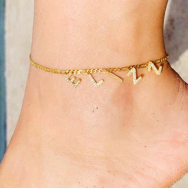 

custom diy letter anklets for women beach anklet leg bracelet steel handmade bohemian foot chain boho jewelry sandals gift, Red;blue