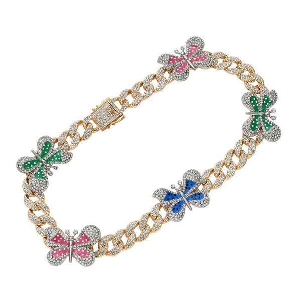 

accsori butterfly cuba chain ins hip hop necklace yiwu jewelry, Silver