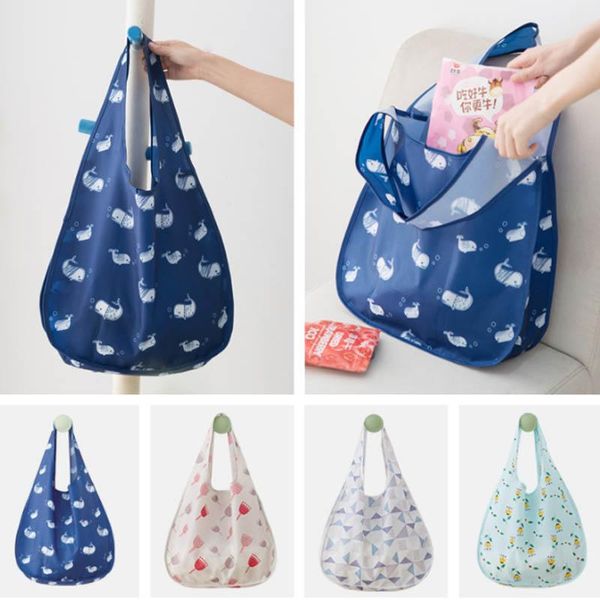 

storage bags 1pcs grocery totes shopping bag waterproof folding supermarket portable reusable eco-friendly large capacity