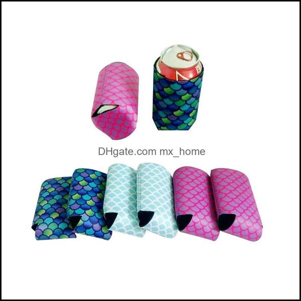 Outras Cozinhas, Bar Dineting Home Jardim Sereia Neoprene Can Titular Cooler Moda Ecofriendly Colorf Refrigeração Beber Bebida Bottle Manga W