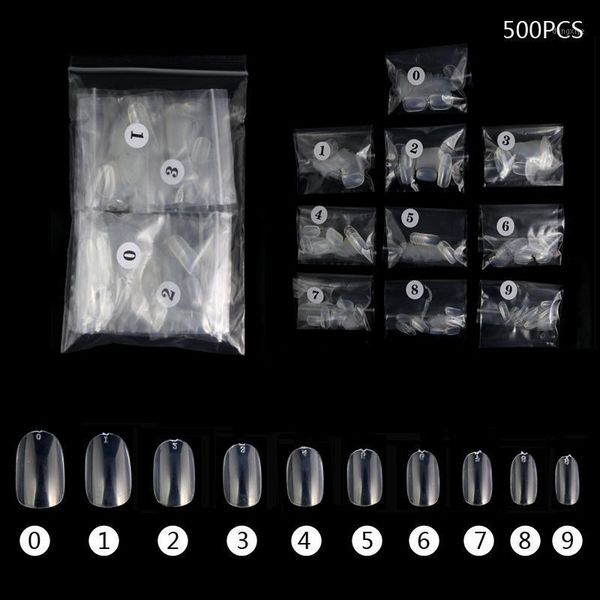 

full coverage fake nails short oval natural white/clear 10 size press on1, Red;gold