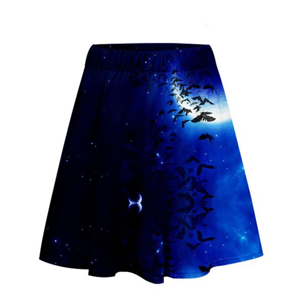 

autumn new products 20 halloween print mid-length skirt women, Black