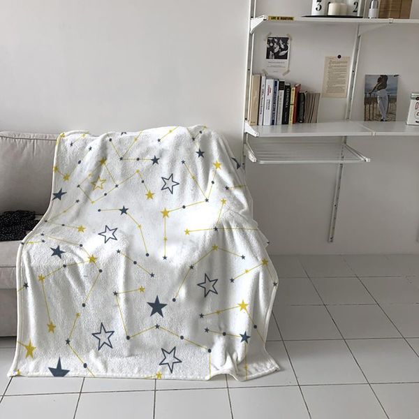 

leisure blankets stars simple lines home textiles sofas children's bedroom for travel special throw blanket warm flannel