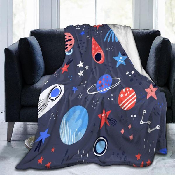

flannel blanket space planets stars ufo print light thin mechanical wash warm soft blankets throw on sofa bed travel patchwork