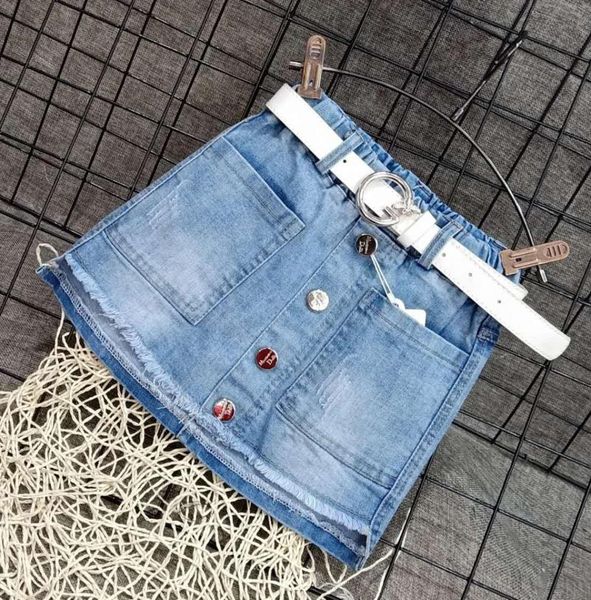 

summer girls denim skirt baby kids for children streetwear star dot mesh floral embroidery fishtail 4 to 8 yrs skirts