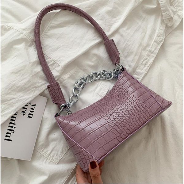 

evening bags 2021 lady shoulder retro mini handbags female fashion chain baguette solid color square zipper casual