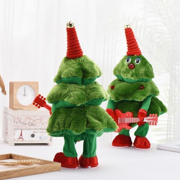 

christmas decorations funny singing dancing tree electric plush xmas children kids toy gift home car decoration year 2022 decor