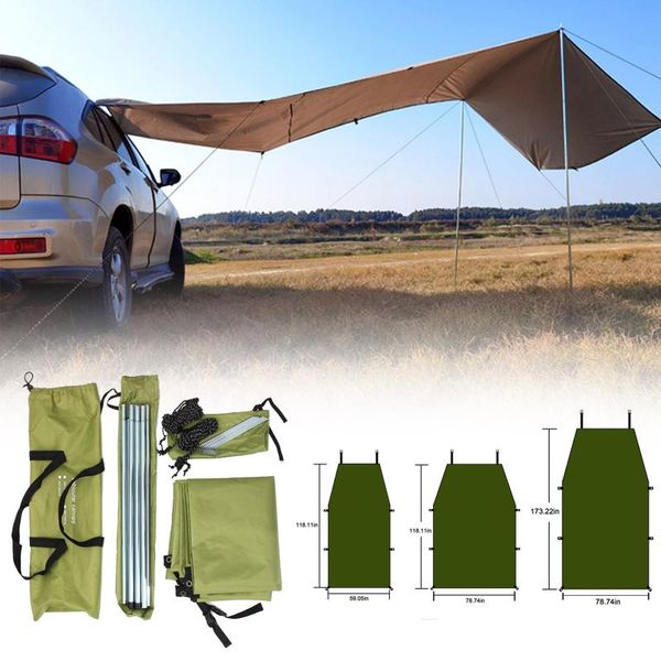 

portable car shelter shade camping side roof tent awning waterproof uv automobile roofrain canopy sunshade