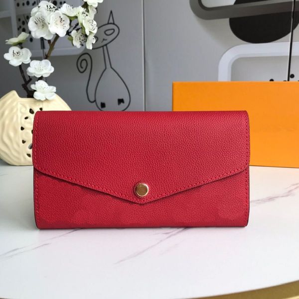 

high-quality luxury designer wallet sarsh wallets ladies zipper long multicolor folding purses passport card holder foldings coin purse ship, Red;black