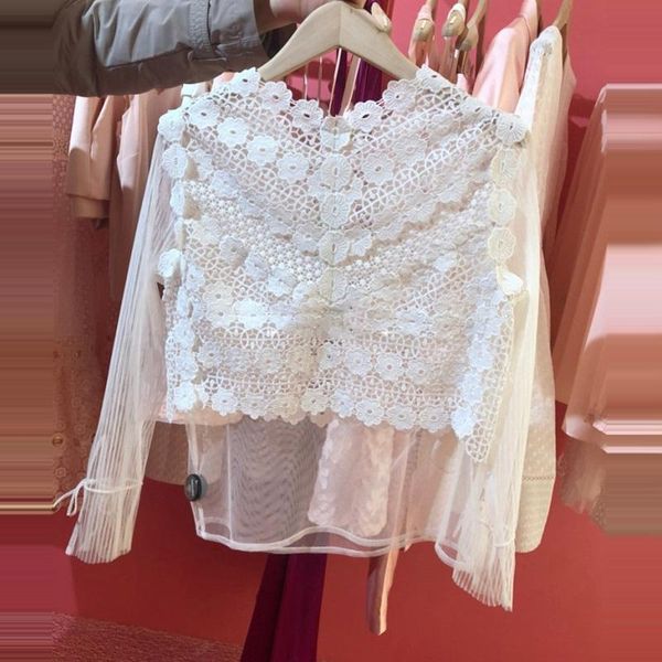 

women's blouses & shirts patads french  sweet lace in spring and summer, White