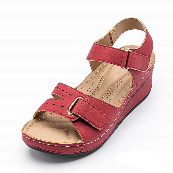 

sandals 2021 woman summer leather vintage buckle casual sewing women shoes female ladies platform retro sandalias plus 35-41, Black
