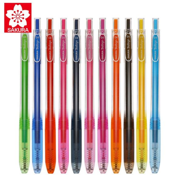

3pcs japan sakura cherry blossom ballsign 0.4/0.5mm pocket color pressing gel pen tip high elasticity body gbr154 pens
