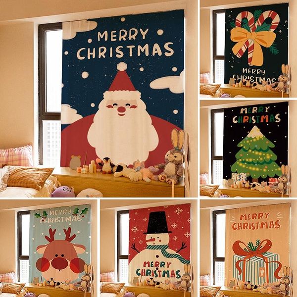 

curtain & drapes christmas blackout curtains punch-short self-adhesive decorative living room bedroom window treatments