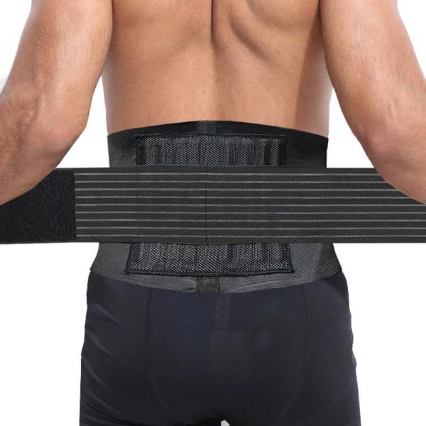 

waist support 1pc lumbar protection back brace belt pain supporting massage for fitness weightlifting sport, Black;gray