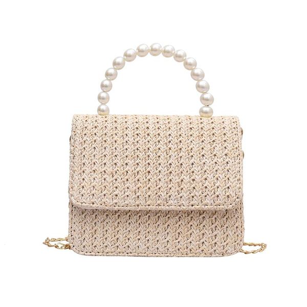 

sell axukes small fragrance pearl bracelet design luxury fashion woven women's messenger bag banquet handbag beautiful shoulder bags
