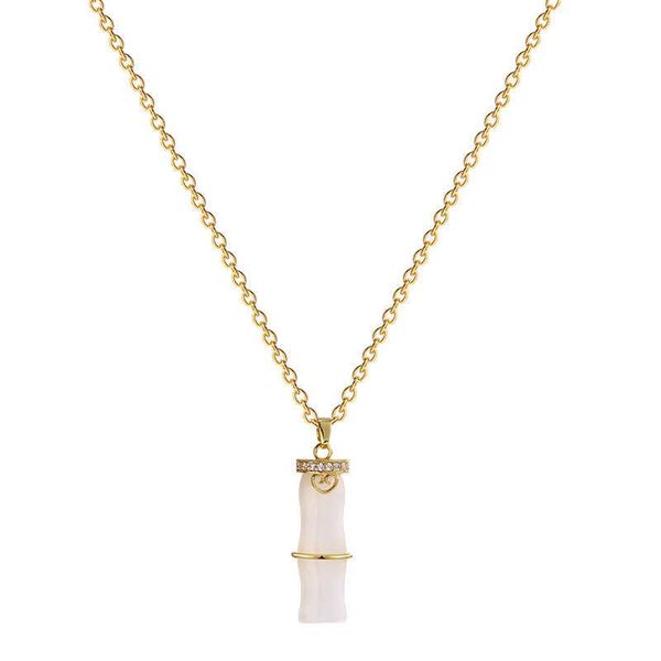 

pendant necklaces arrival jewellery luxurious titanium steel bamboo female simple chain design necklace vintage party for girls, Silver
