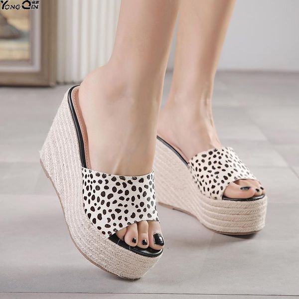 

fashion leopard print women sandals open-toed women's shoes, Black