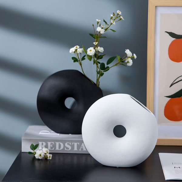 

nordic ceramics round vase living room deskflower arrangement container dried vases decor home decoration accessories