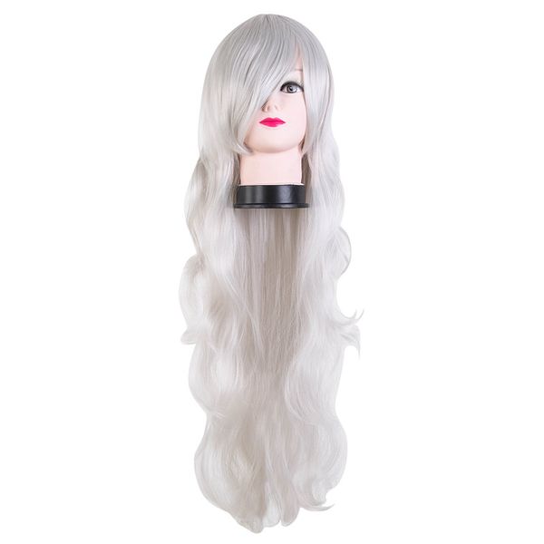 

costume accessories halloween wig fei-show synthetic heat resistant long curly hair carnival costume ball cosplay peruca masker masquerade h, Silver