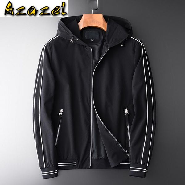 

azazel autumn mens jackets luxury white side edge hooded and coats plus size 4xl contrast color rib male men's, Black;brown