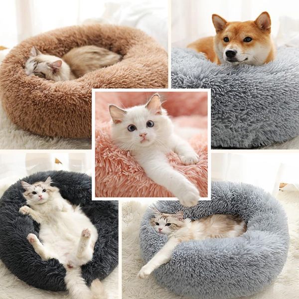 

kennels & pens pet dog bed for small medium dogs warm plush soft cat round house puppy kennel large sleeping mat bench supplies