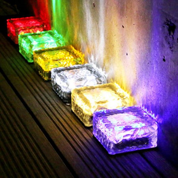 

solar lamps street light underground brick led ice cube shape garden waterproof landscape