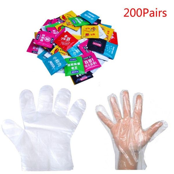 

disposable gloves k3na 200pcs transparent bbq eco-friendly plastic fruit kitchen