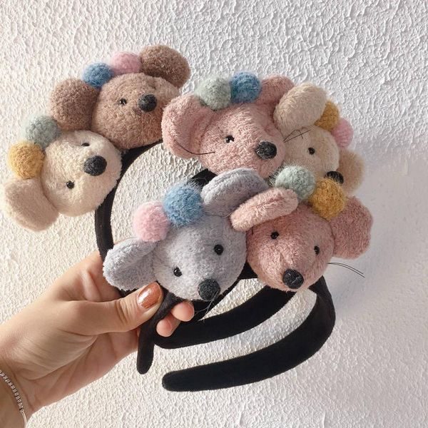 

wool mouse cartoon hairbands for women korea hair accessories girls headband retro headbands head wrap1