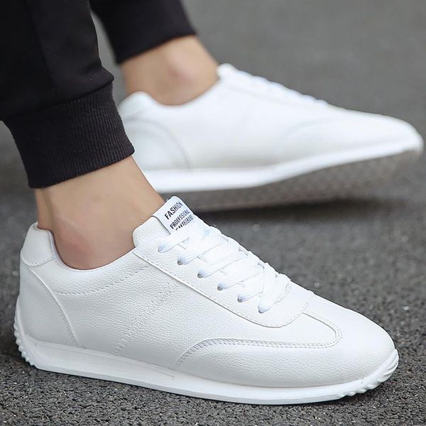 

white leather sneakers boys sport vulcanized shoes men comforthable spring mens casual shoes2021summer dress, Black