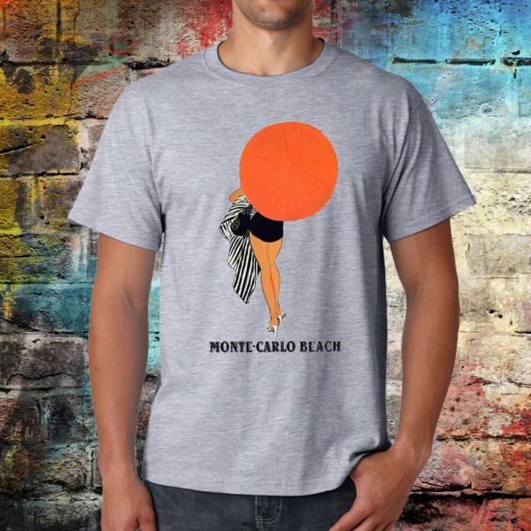 

monte carlo beach t-shirt, summer tshirt, vintage travel tee, graphic tee, White;black