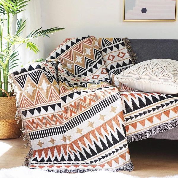 

blankets bohemian knitted chair lounge blanket bed plaid tapestry bedspread women outdoor beach sandy towels cape