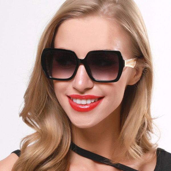 

retro big box new sunglasses contrast color sunglasses, Black