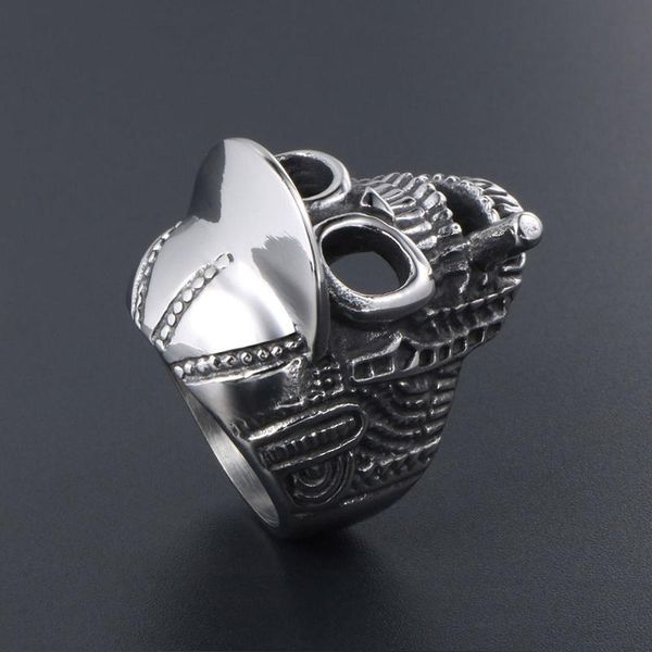 

cluster rings 2021 retro skull gothic mens jewelry men men's finger-ring male punk big cool stainless steel wholesale, Golden;silver