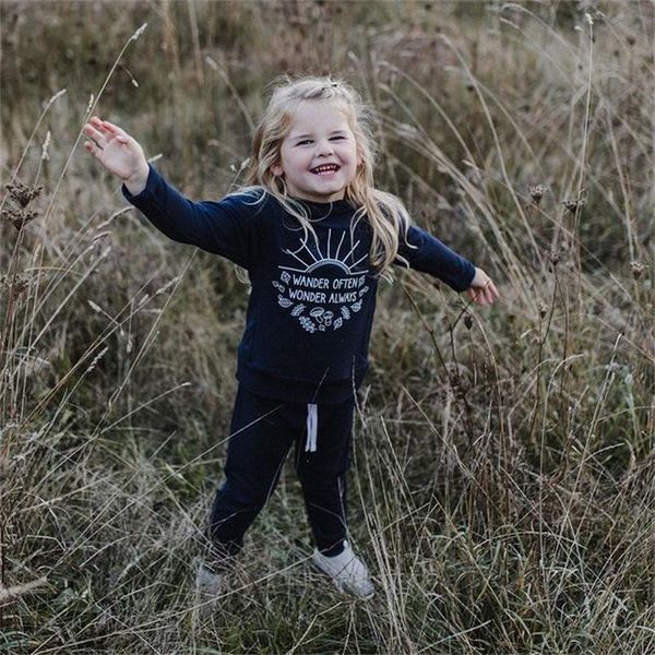 

clothing sets 2 pcs infant casual outfits, baby cartoon & letter print long sleeve round neck pullover + drawstring pants, White