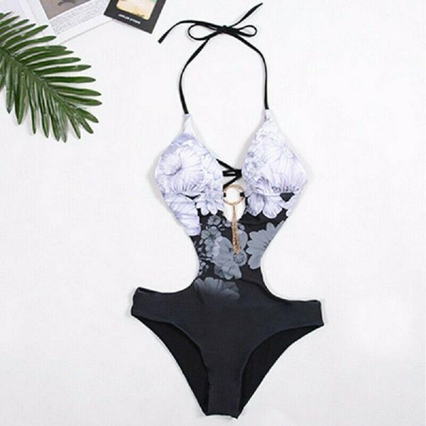 

brand women floral swimwear monokini one piece bikini bathing suit female summer beach swimsuit backless outfits one-piece suits