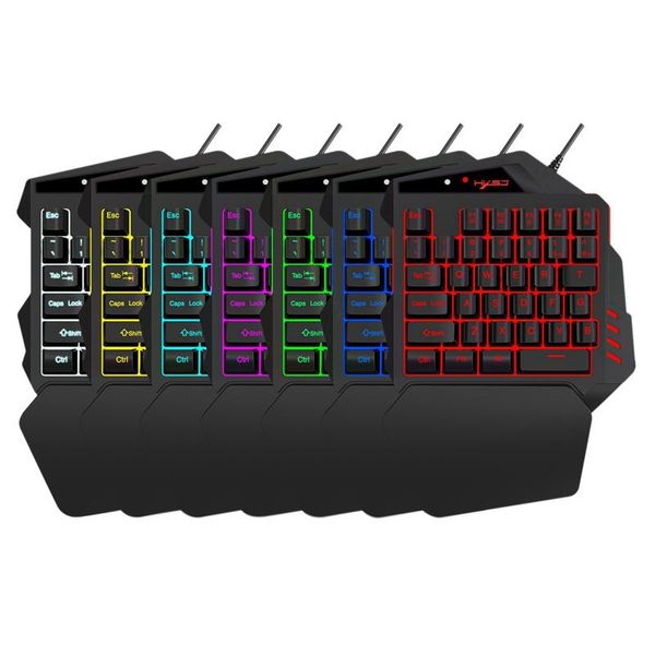 

one hand mechanical gaming keyboard 35 key backlit portable mini keypad for gamer game players