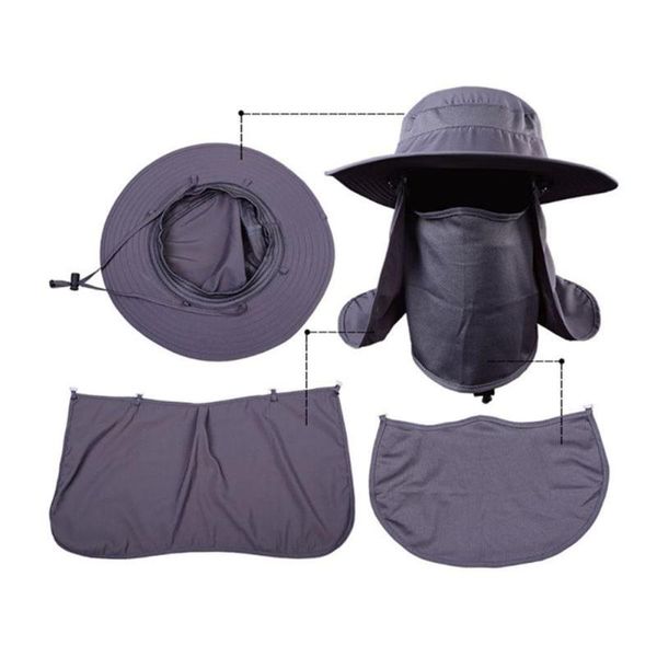 

outdoor hats climbing fisherman hat uv protection face and neck fishing waterproof sunshade, Black;white