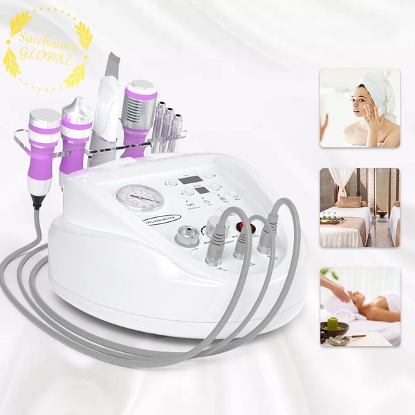 

updated 5 in 1 portable diamond microdermabrasion multi-functional beauty equipment skin scrubber rejuvenation facial care device spa use, Black;white